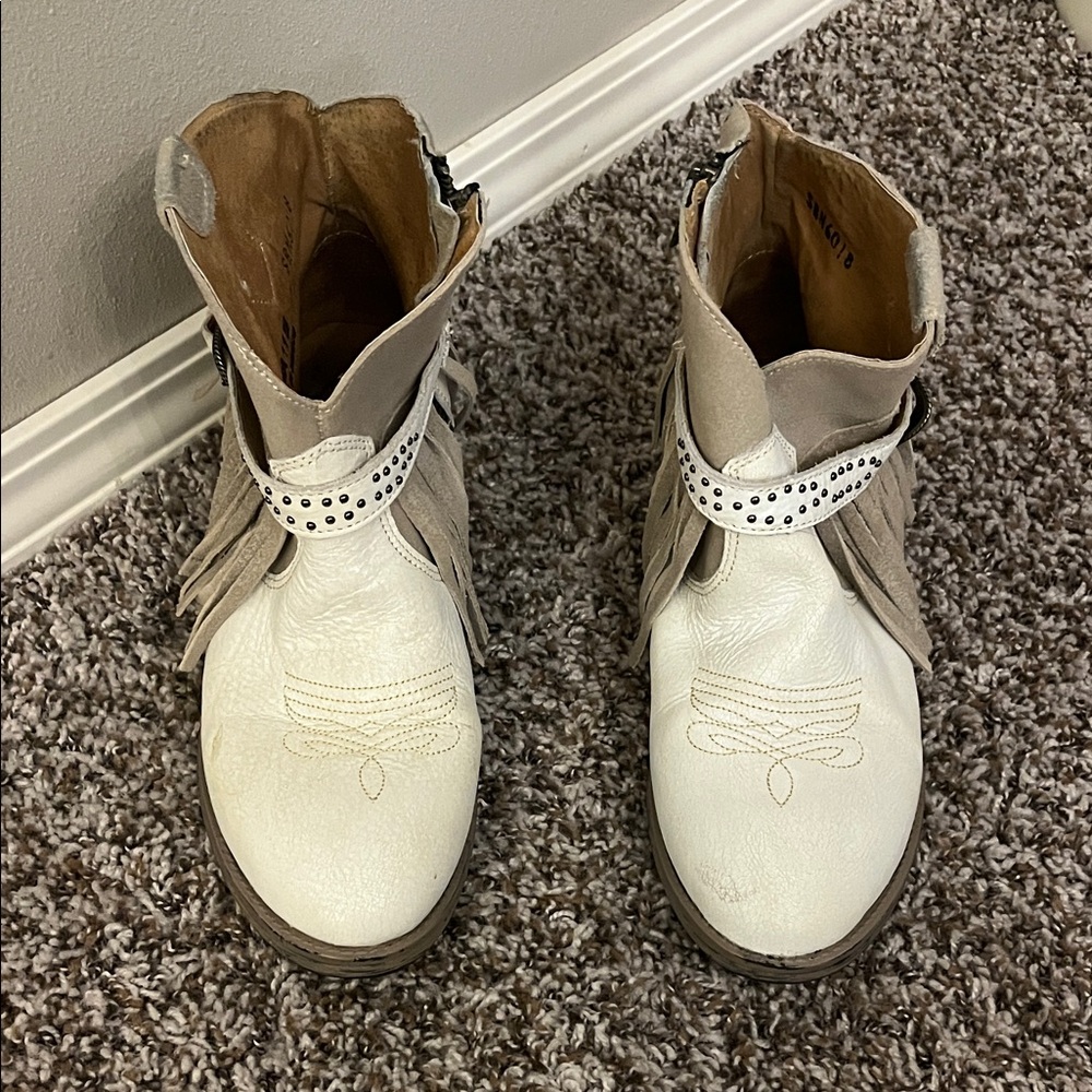 Vintage Suede and Leather Fringe Cowboy Boots